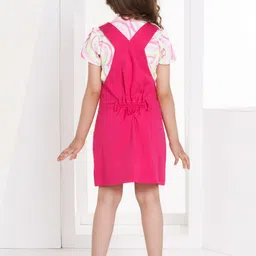 Peppermint Girls Printed Dungaree With T-Shirt image 5