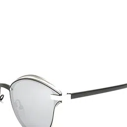 First Lens Women Cateye Sunglasses With Polarised and UV Protected Lens 100073-Silver image 2