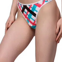 Louis Bayrad Women Pack Of 3 Printed Anti Microbial Thong Briefs-picture-21