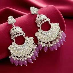 TESSARA Silver-Plated Dome Shaped Drop Earrings image 5