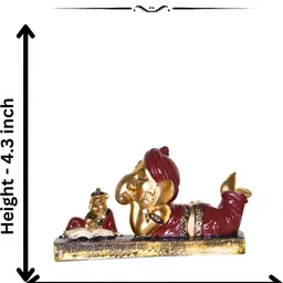 MISS PEACH Gold Toned Ganesh Idol Showpiece image 2