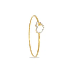 BHIMA 22K BIS Hallmark 916 Purity Yellow Gold Heart Stone Studded Adjustable Bangle image 4