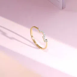 Mia by Tanishq 14KT Gold Diamond Studded BIS Hallmark Zig Shine Ring-0.908 g-picture-32