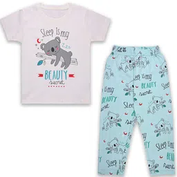 Wish Karo Unisex Kids Printed T-shirt with Pyjamas-picture-10