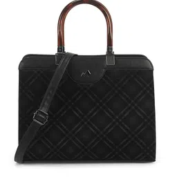 Metro Women Checked Structured Handheld Bag image 4