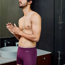 EAZY Men Pack Of 2 Luxury Fit Trunks FLLF-S-Blue-G-Wine-2XL image 5