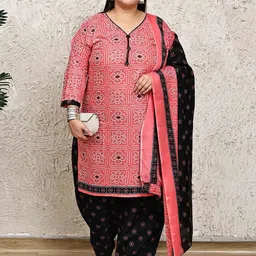 KALINI Women Plus Size Floral Printed Kurta with Salwar & Dupatta image 2