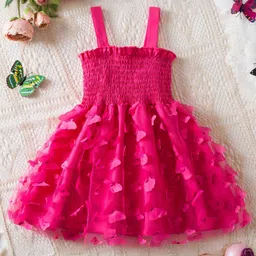 INCLUD Girls Butterfly Appliqued Smocked Sleeveless Fit & Flare Dress-picture-43