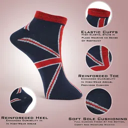 MJE Men Pack Of 5 Patterned Ankle Length Socks image 4