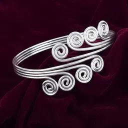 MEMOIR Women Brass Silver-Plated Armlet Bracelet-image-71