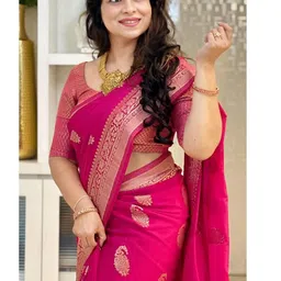 Moda Rapido Ethnic Motifs Zari Art Silk Handloom Banarasi Saree image 3