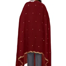 Kemza Embroidered Ikat Dupatta with Mirror Work image 2