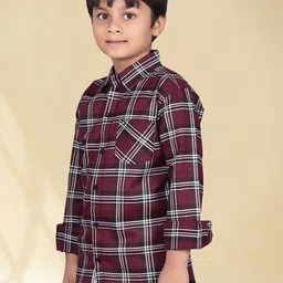 SKY PEARL Boys Classic Gingham Checks Opaque Checked Casual Shirt image 4