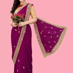 Florence Embellished Embroidered Pure Georgette Saree-picture-25