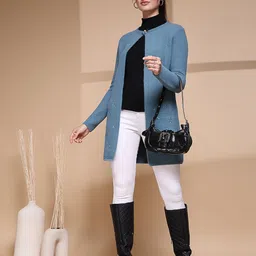 Juelle Women Embroidered Open Front Longline Shrug image 4