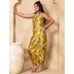 MABISH by Sonal Jain Floral Printed V-Neck Waistcoat & Dhoti Skirt Co-Ords image 4