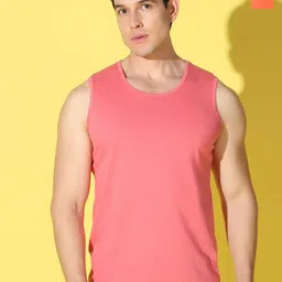 WOOSTRO Pack Of 2 Printed Combed Cotton Gym Vests -VWS26(PLAIN PEACH)(HARD ORANGE)-picture-27