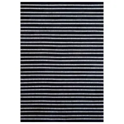 dazzhome Black & Silver Hair On Leather Stripes Hand Woven 8ftX10ft Carpet image 2