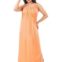 Zairra Women Beige Solid Maxi Nightdress-picture-39