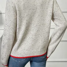 LULU & SKY Women Speckled Woollen Cardigan image 4