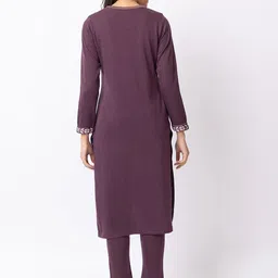 KEIKO Geometric Woven Design Round Neck Jacquard Straight Kurta image 4