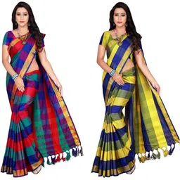 SHAIBO SAREE Checked Silk Cotton Handloom Uppada Saree-picture-18