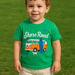 BAESD Boys Printed Round Neck Pure Cotton T-Shirt With Shorts-image-8