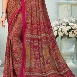 THE FASHION ATTIRE Paisley Pure Crepe Saree image 2