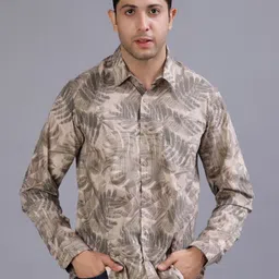 V-Mart Men Floral Printed Spread Collar Cotton Casual Shirt image 1