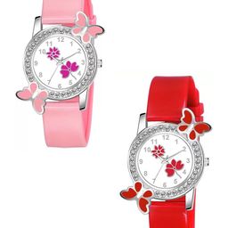 CSAMON Women Set Of 2 Textured Dial & Straps Analogue Watch 328 PIK 315PUR 315RED-picture-38