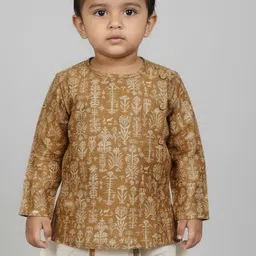 Biglilpeople Boys Ethnic Motifs Printed Regular Kurta with Dhoti Pants image 2