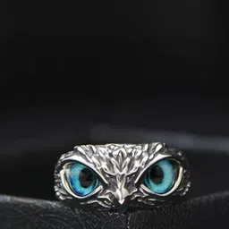 J.S ENTERPRISES Unisex Silver Stainless Steel Owl Finger Ring-picture-31