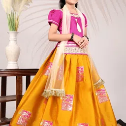 BAESD Girls Embellished Ready to Wear Lehenga & Blouse With Dupatta image 4