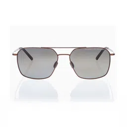 PORSCHE DESIGN Men Grey Lens & Brown Aviator Sunglasses with-picture-49