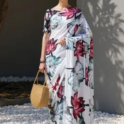 all about you Floral Pure Crepe Designer Saree-picture-33