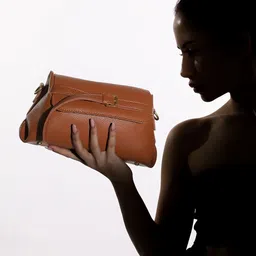 HAUTE SAUCE by Campus Sutra Leather Structured Sling Bag image 3