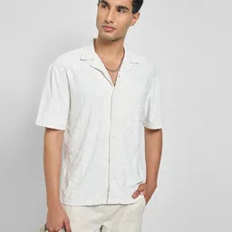 Street 808 by Pantaloons Men Relaxed Fit Solid Cuban Collar Casual Shirt-image-10