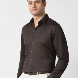 Van Heusen Slim Fit Spread Collar Textured Pure Cotton Formal Shirt image 4