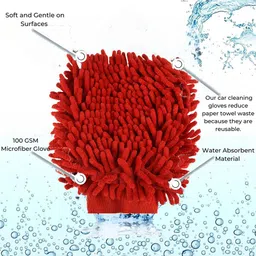 Kuber Industries Red 6 Pieces Textured 100 GSM Double-Sided Cleaning Gloves image 4