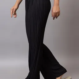 PROBASIC Women Flared Knitted Palazzos image 3