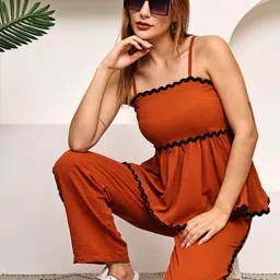 JAKANARY Shoulder Straps Top With Trousers Co-Ords image 4