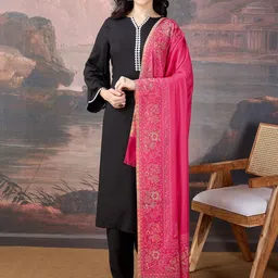 sangria House of Pataudi Women Floral Woven Design Shawl image 4