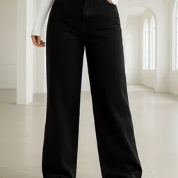 KASHIAN Women Loose Wide Leg High-Rise Stretchable Jeans-picture-26