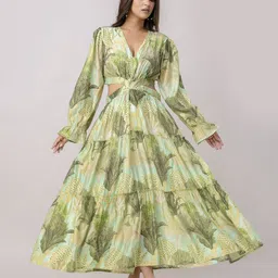 KALINI Women Abstract Printed Maxi Dress-image-9