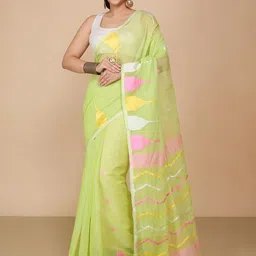 BENGAL HANDLOOM Embroidered Jamdani Saree-image-37