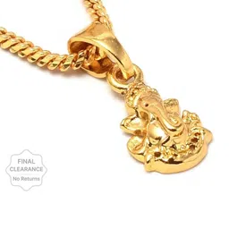 Footride Brass Gold-Plated Chain with Ganesh Pendant image 1