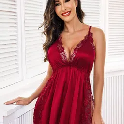 SECRETS BY ZEROKAATA Women Sheer Solid Nightwear Baby Doll Lingerie-image-25