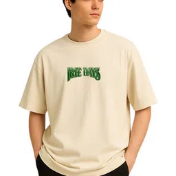 Metronaut Typography Printed Pure Cotton Over Sized T-shirt-picture-56