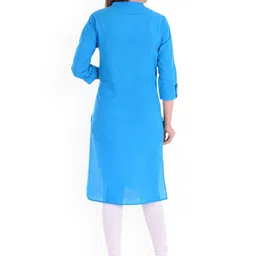 Neelokurti Embroidered Flared Sleeves Thread Work Cotton Silk Kurta image 4