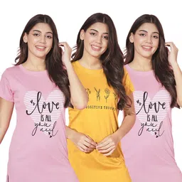 TRENDY WORLD 3 Pcs Women Printed T-shirt-image-22